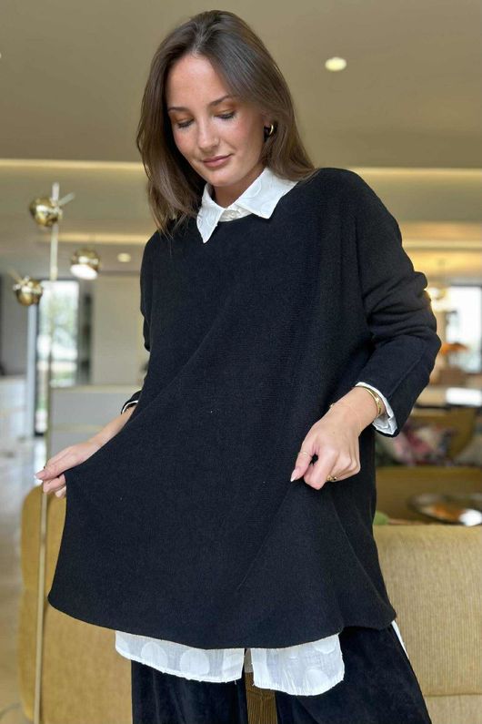 Conrad Oversized Boxy Knit Black 